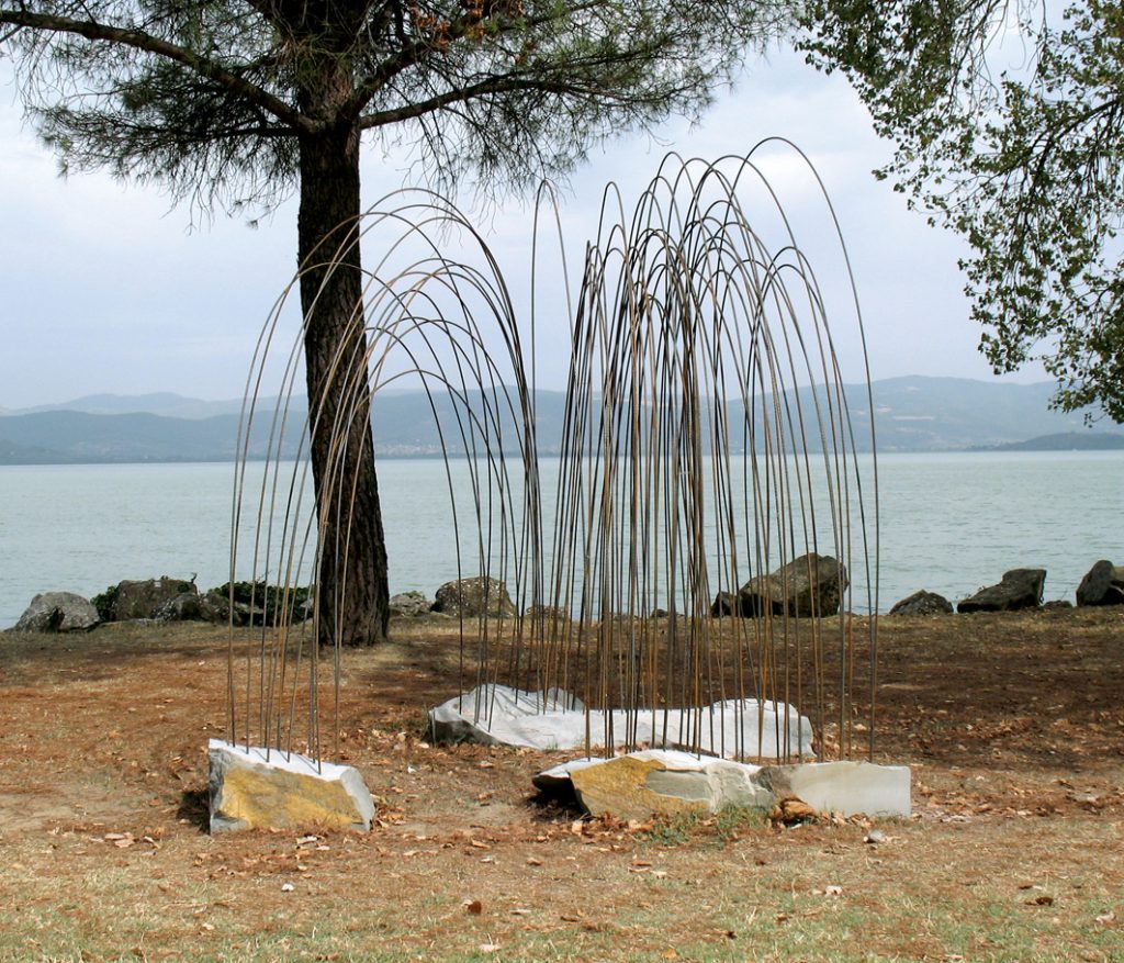 Campi Magnetici, 2008, ferro, pietra serena 340x160x230cm
